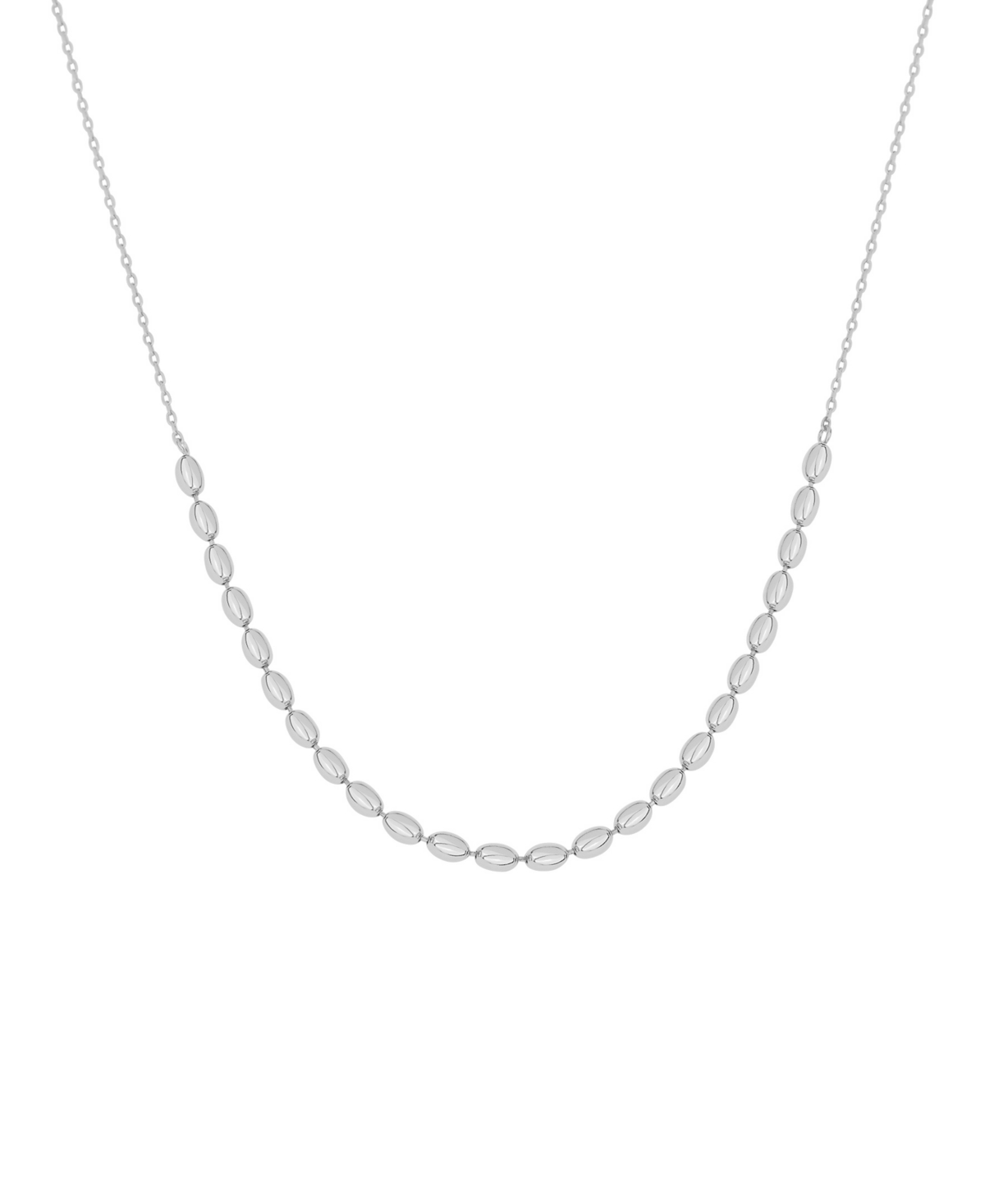 Silver Plated Knotted Chain Necklace - Silver