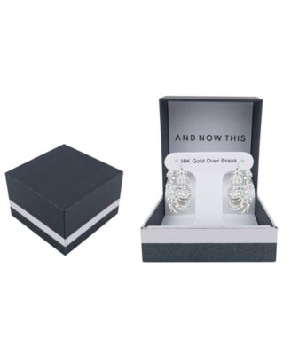 Clear Crystal Click Top Hoop Earrings