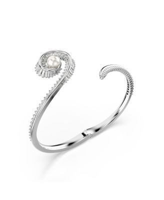 Ariana Grande x Swarovski&reg; Crystal Cultivated Pearl Baguette Cut Bangle Bracelet