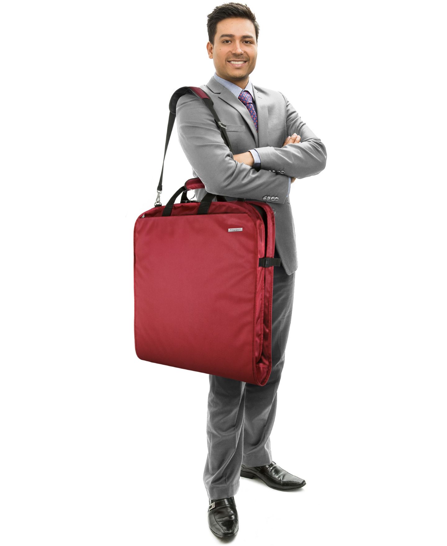 Сумка WallyBags 42" Premium Travel Garment Bag with Shoulder Strap and Pockets, цвет: Красный — фото 6