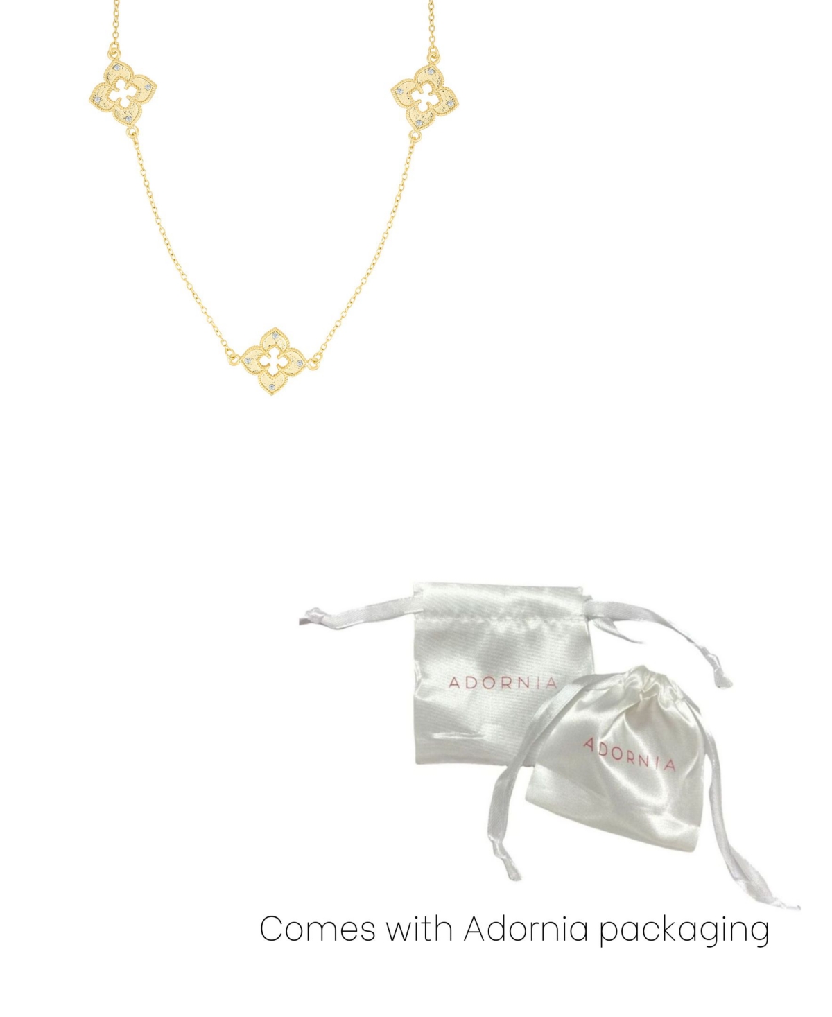 Adornia Gold Plated 36" Clover Station Necklace In Gold