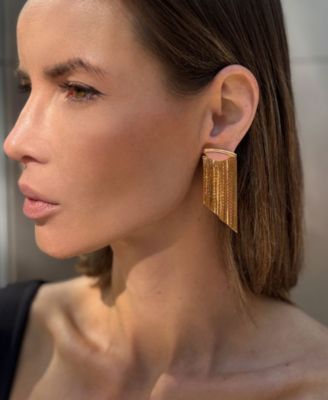 Gold Fringe Jacket Earrings