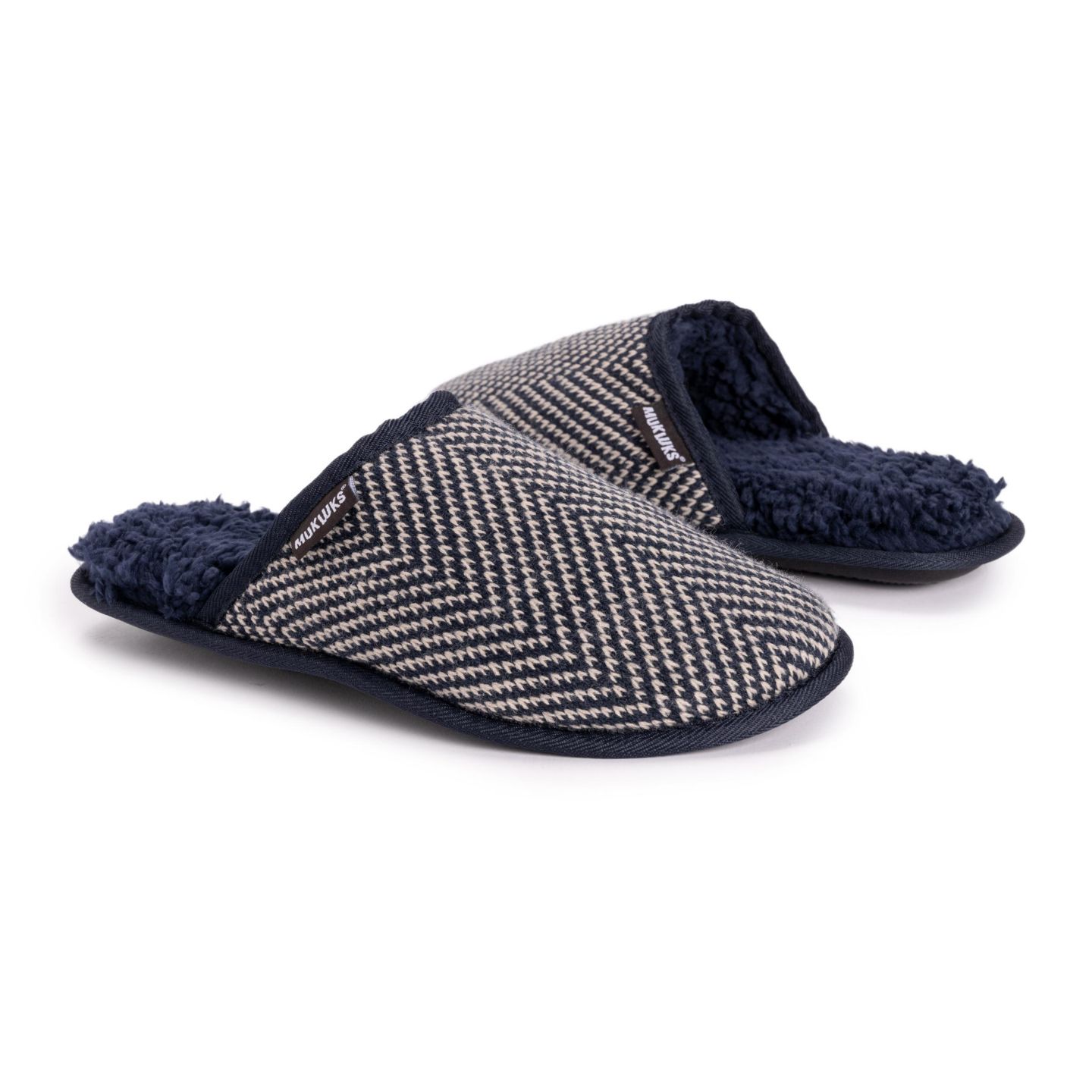 Мужские тапочки MUK LUKS Gavin Scuff Slippers, цвет: Тёмный сапфировый — фото 4