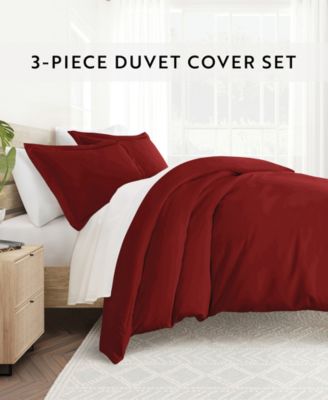 Double Brushed Solid Duvet Cover Set, Full/Queen