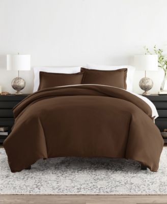 Double Brushed Solid Duvet Cover Set, Full/Queen