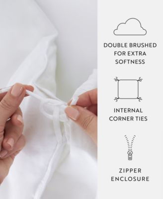 Double Brushed Solid Duvet Cover Set, Full/Queen