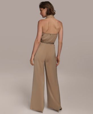 Women's Cowl-Neck Satin Jumpsuit 