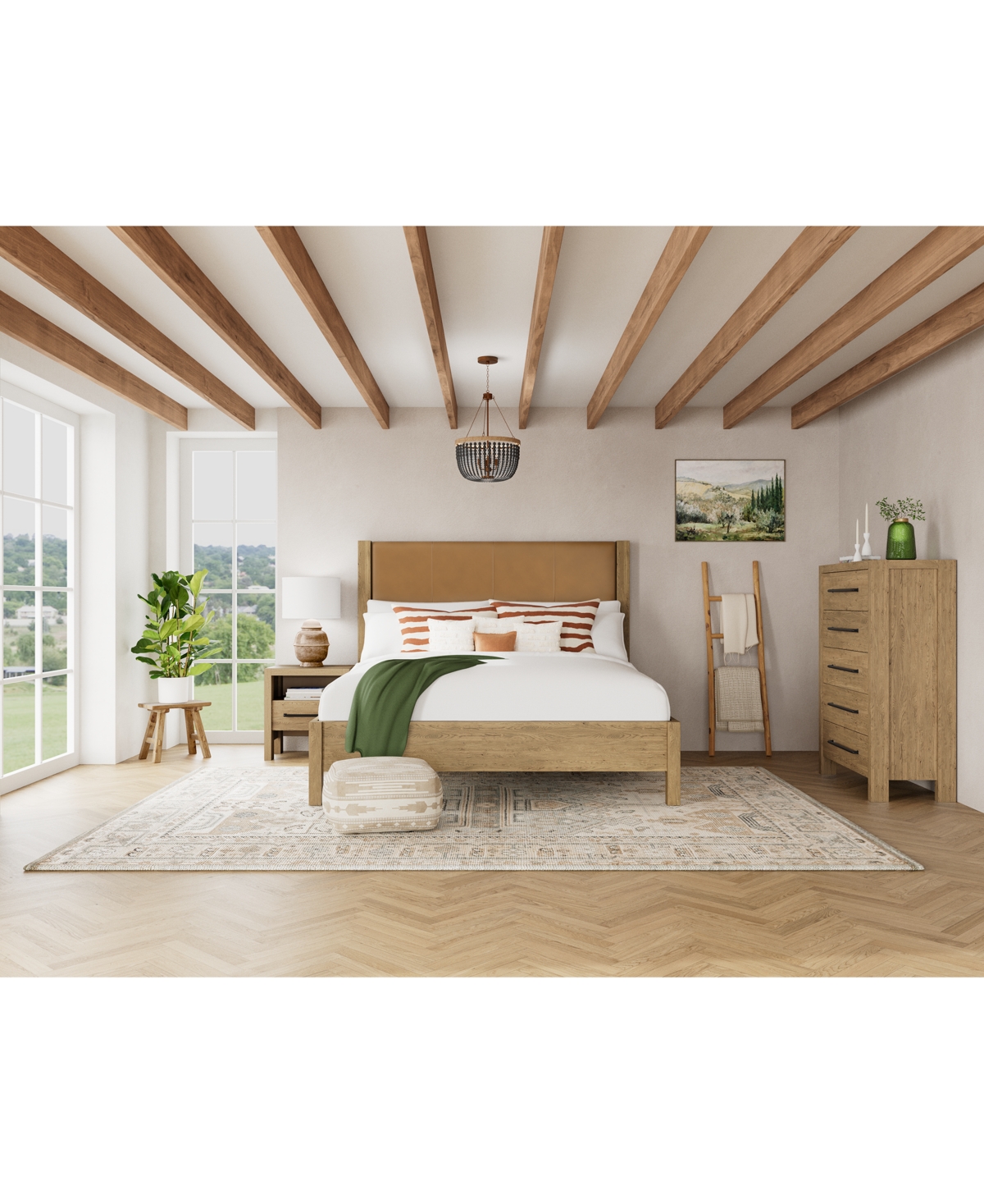 Macy's Davie 3-pc. Queen Set (leather Bed, Dresser & 3-drawer Nightstand), Created For  In Brown