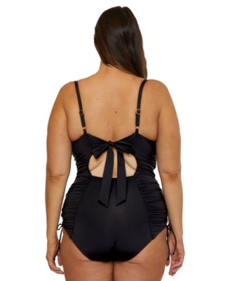 Women's Color Code Shirred One-Piece Swimsuit