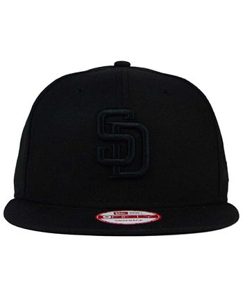 New Era San Diego Padres Black on Black 9FIFTY Snapback Cap - Macy's