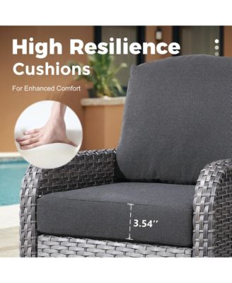 4 Pieces Patio Fruniture Set,Outdoor Wicker Sofa with Outdoor Wicker Sofa with Chairs,Coffee Table,High Back Loveseat with Thickened Cushion