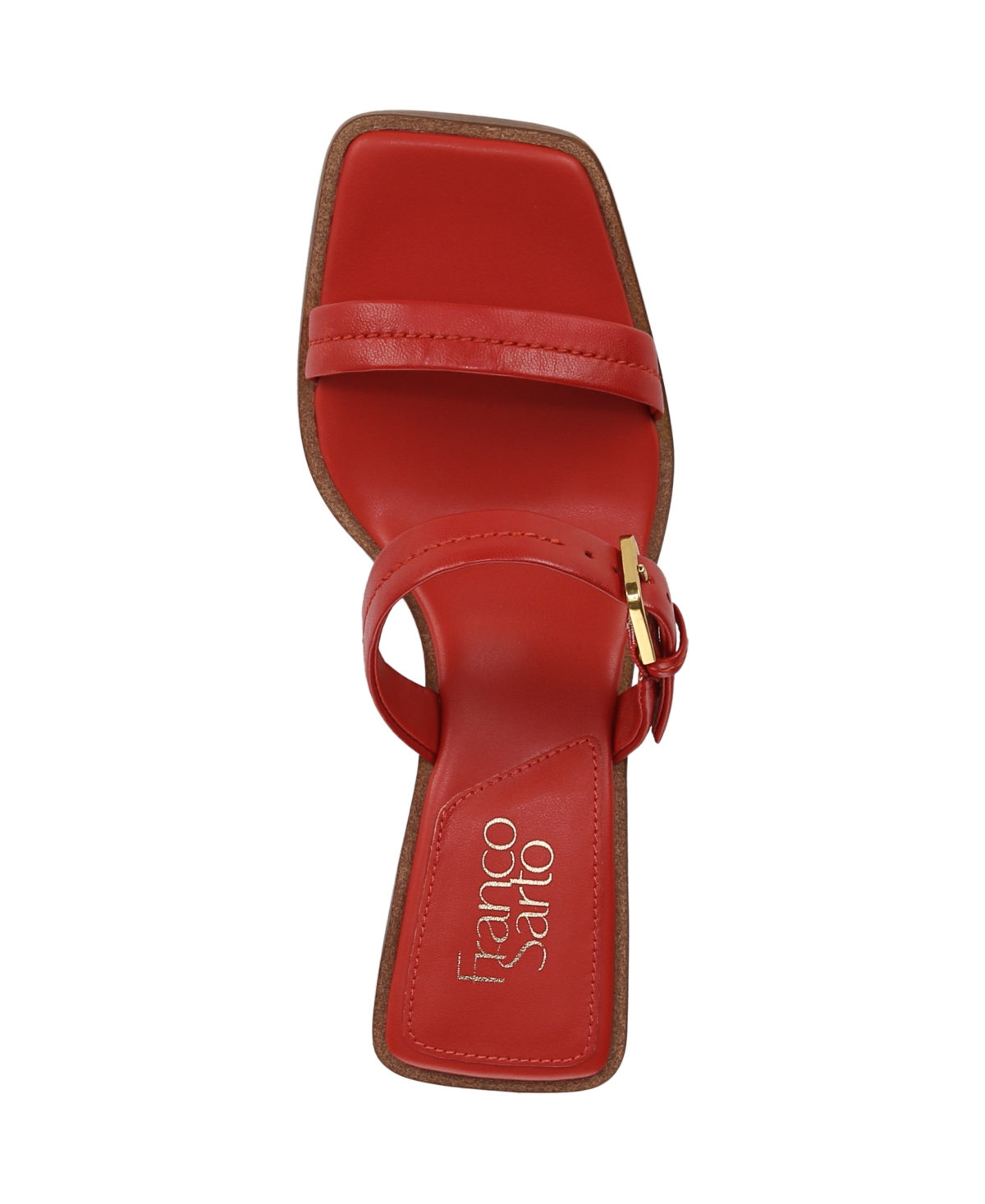 Franco Sarto Women's Frenza Open Square Toe Slide Dress Sandals In Vintage Red Leather