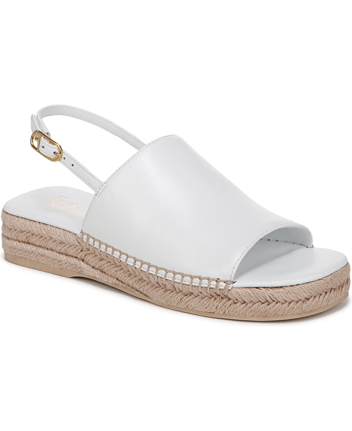 Franco Sarto Rune Slingback Platform Sandal In Bright White Leather