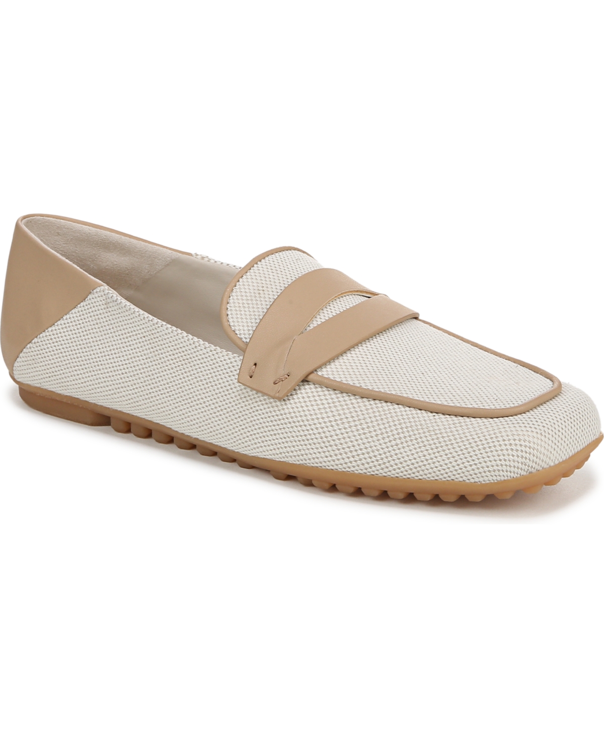 Franco Sarto Zury Penny Loafer In Beige Faux Leather,canvas