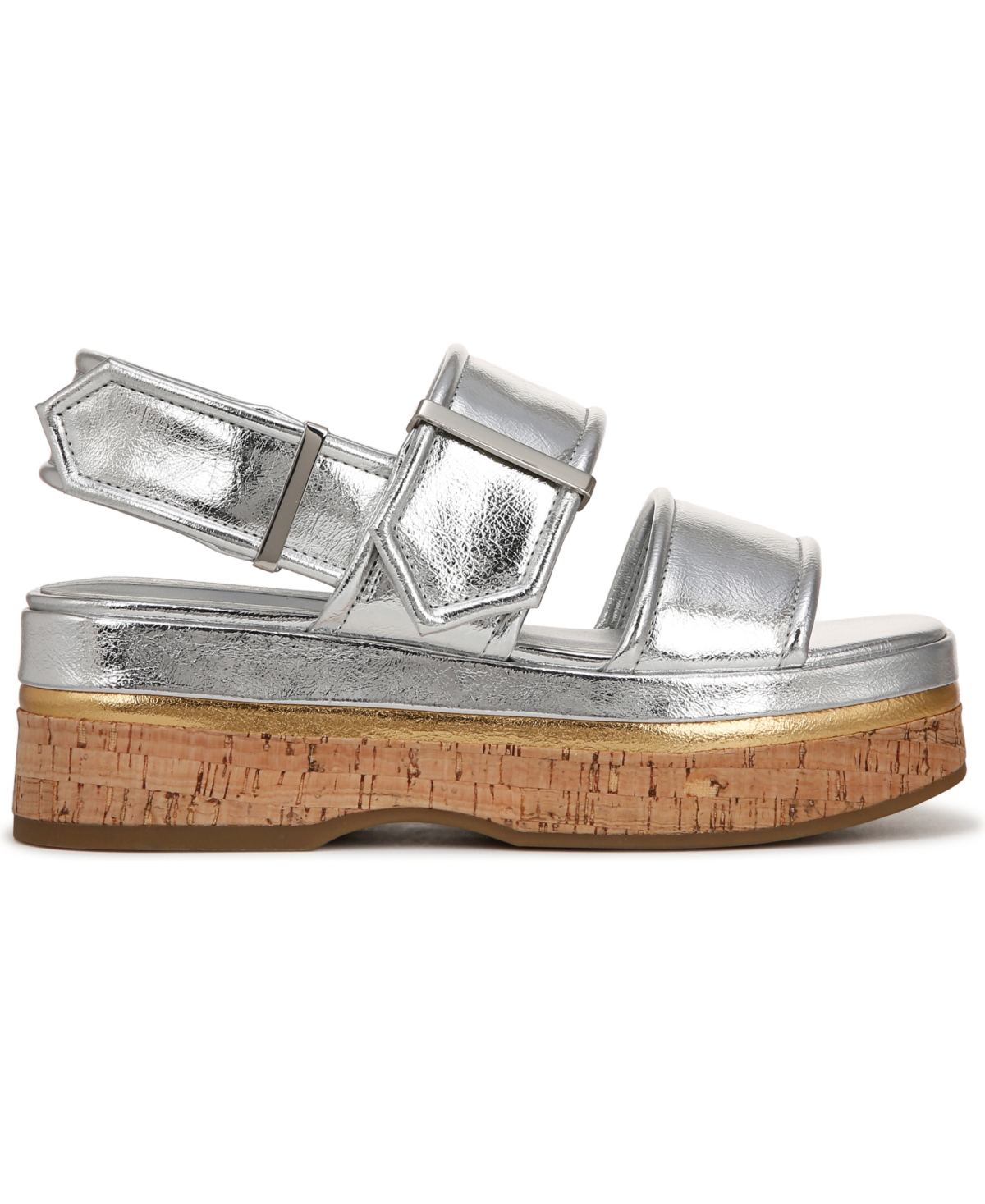 Franco Sarto Piper Slingback Platform Sandal In Silver Faux Leather
