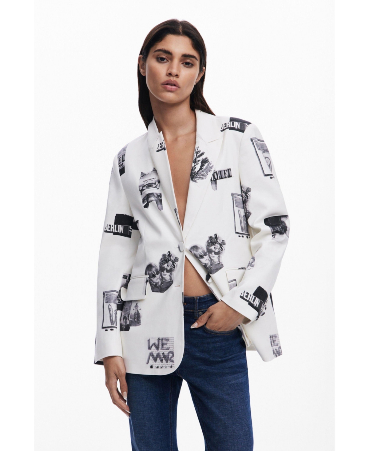 Women's Collage blazer - White