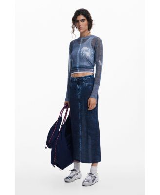 Women's Denim-effect sweater