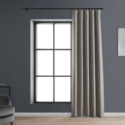 Destination Slate Faux Linen Hotel Blackout Curtain