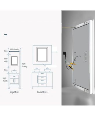 23.6 x 31.5 In Smart LED Lighted Bathroom Mirror with Bluetooth Speaker, Front-lit, Backlight