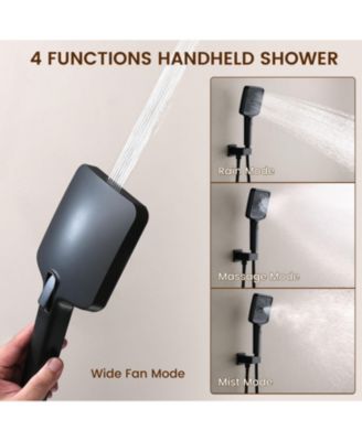 3-Function Dual Shower Head Pressure-balanced Shower System with 4 Sprays Handheld