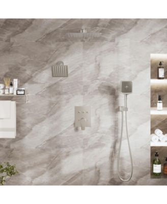 3-Function Dual Shower Head Pressure-balanced Shower System with 4 Sprays Handheld