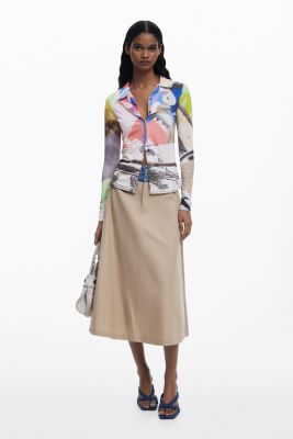 Women's Collage buttoned T-shirt