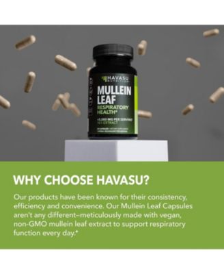 Mullein Leaf Extract Capsules, Lung & Respiratory Health, Daily Respiratory Health Supplement, Lung Support, 90ct