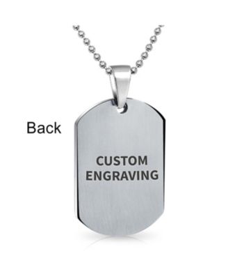 Medical ID Dog Tag Steel Pendant Necklace 20" Chain