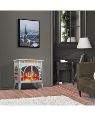 Electric Firplace Heater, Infrared Heaters with Remote Control and 3D Flame Effect and Heating Mode, Overheating Safe