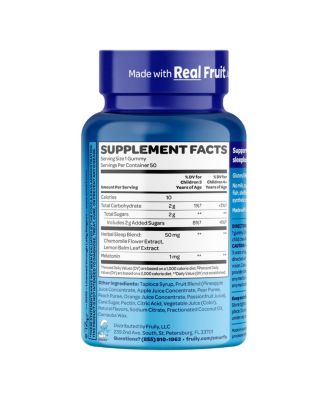 Restful Sleep Kids Vitamin Gummies with Melatonin, Sleep Gummies for Children, Smurfs Berry Flavored, 50ct