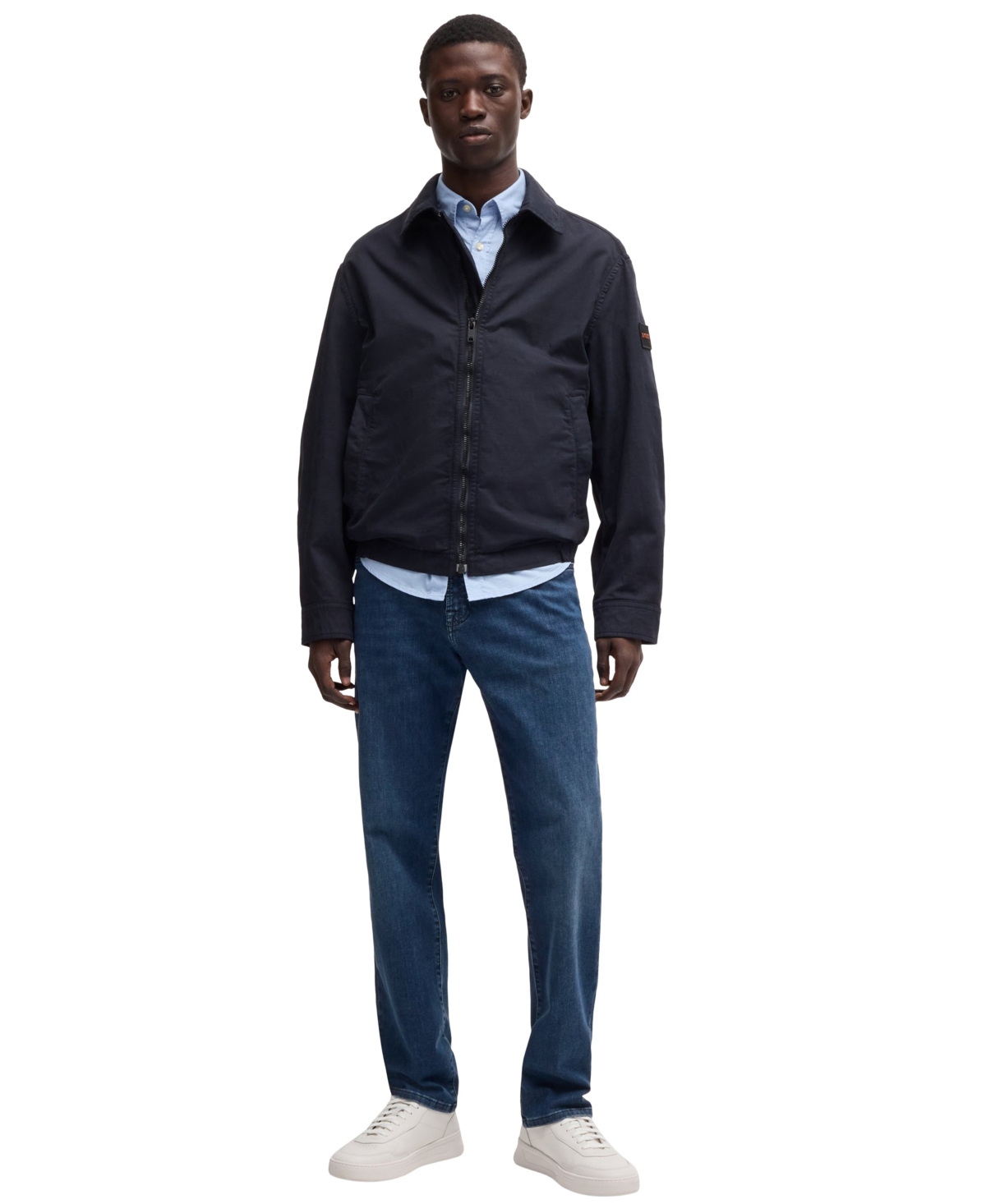 Shop Hugo Boss Boss By  Men's Soft Motion Regular-fit Jeans In Navy