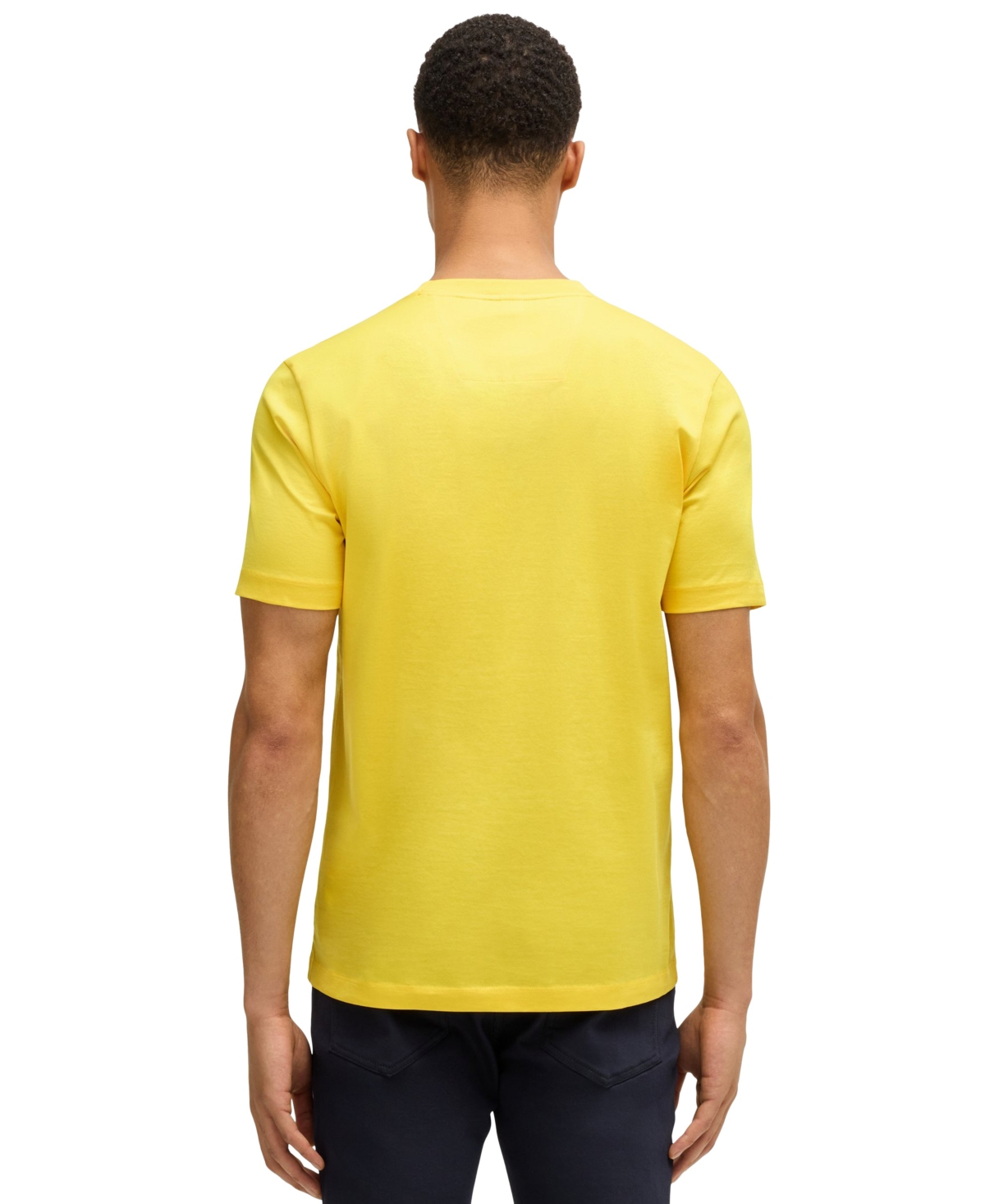 Hugo Boss Porsche X Mercerized-cotton T-shirt With Collaborative Branding In Yellow
