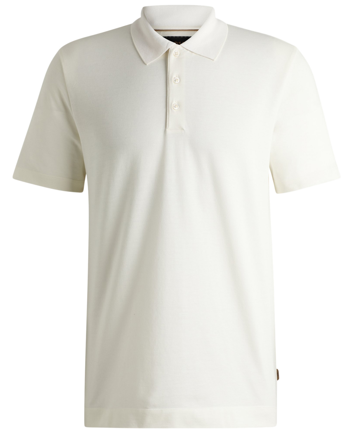Hugo Boss Boss By  Men's Two-tone Cotton-silk Regular-fit Polo Shirt In Open White
