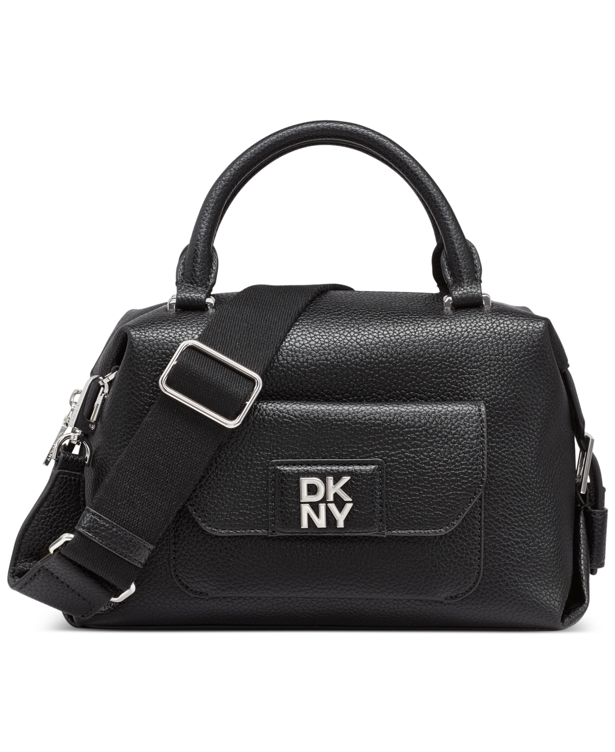 Dkny Robin Satchel In Black,silver