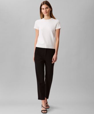 Women's Ponte Cropped Straight-Leg Pants