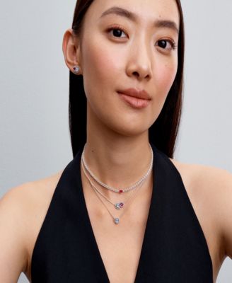 Sterling Silver Halo Hearts Stud Earrings