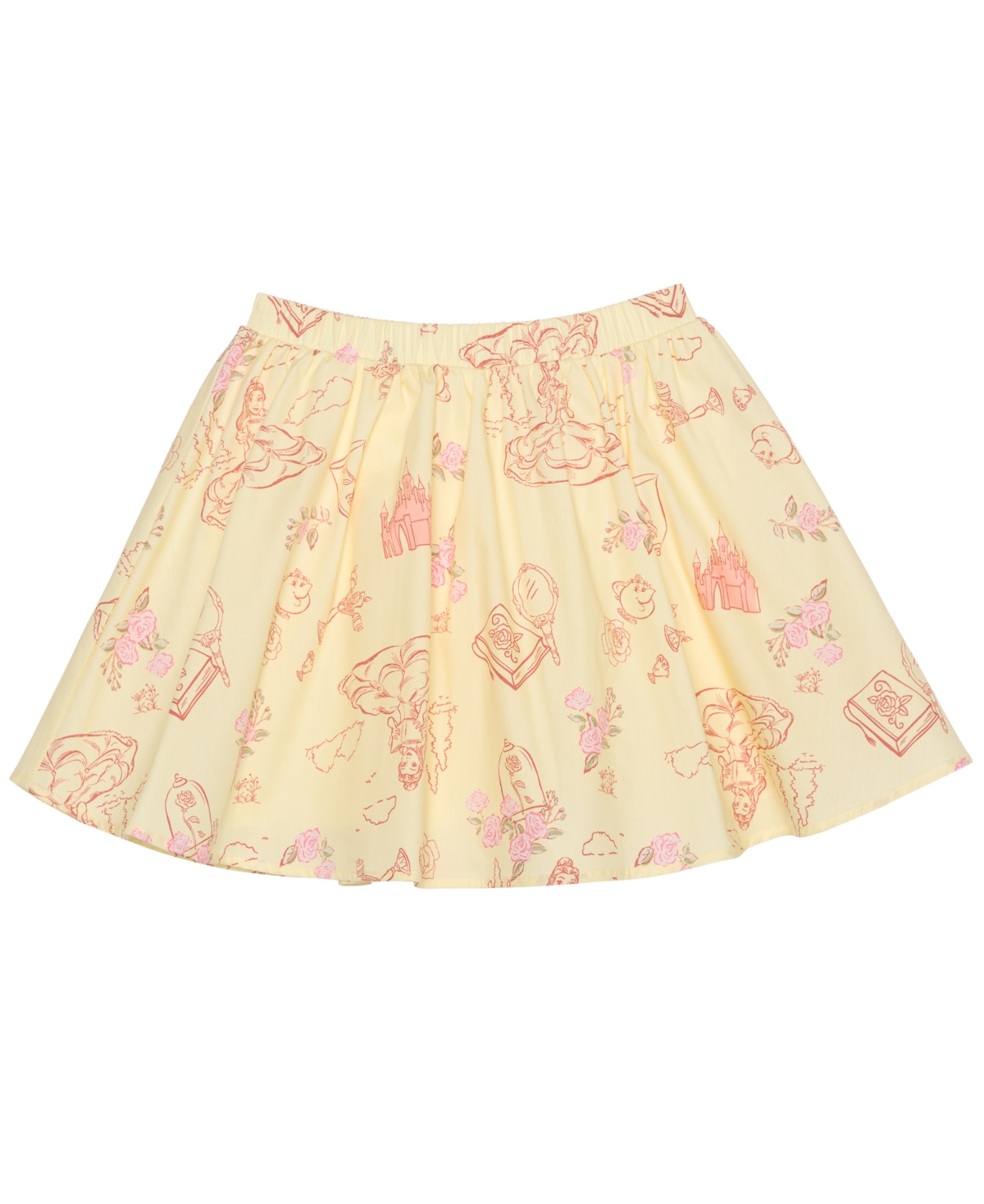 Disney Toddler And Little Girls 2-piece Belle's Day Short Sleeve Top And Skirt Set In Yellow