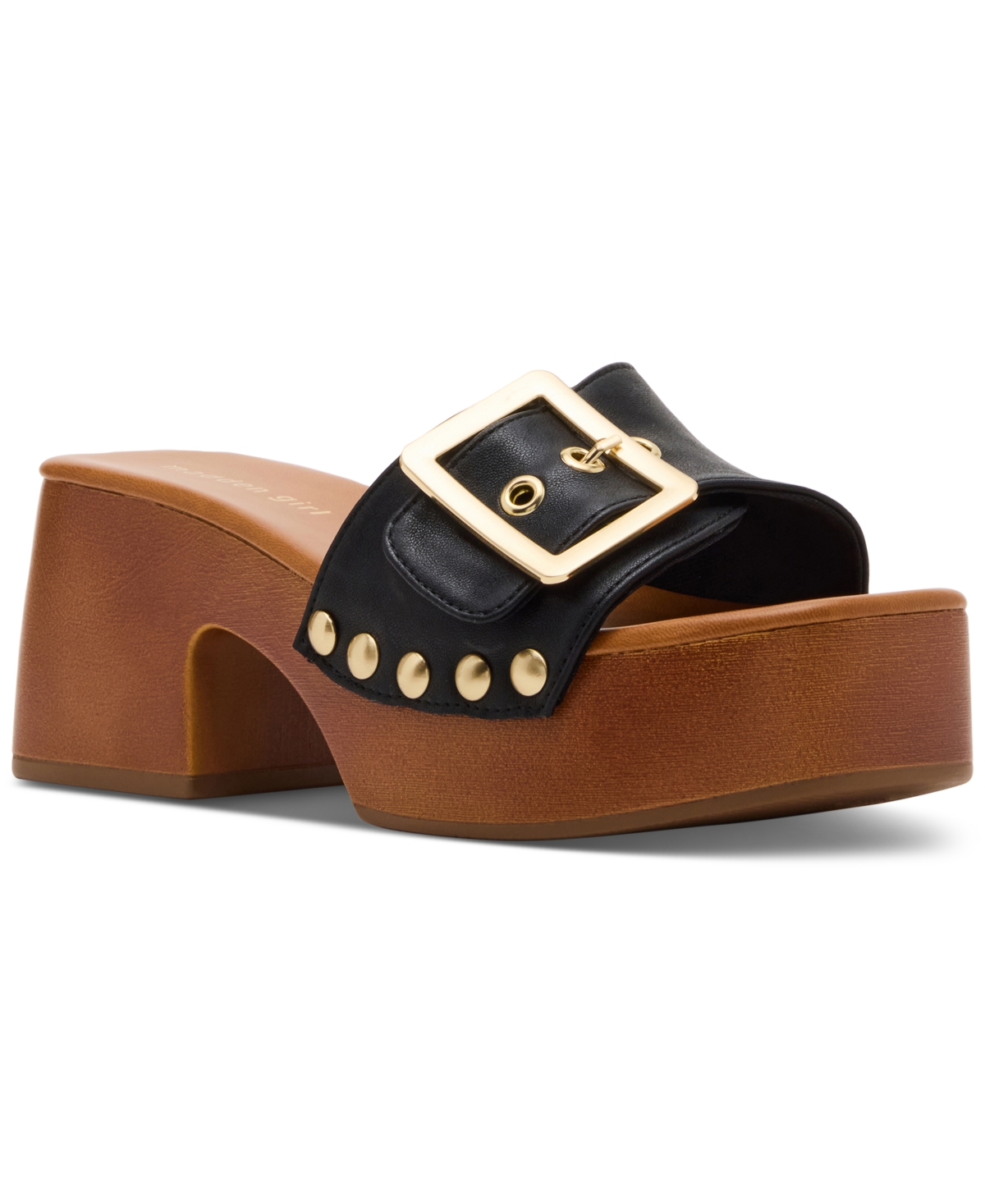 Woodlandd Platform Block-Heel Sandals - Dark Brown