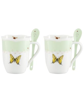 Butterfly Meadow Mug with Spoon, Set of 8, Exclusively at Macy's
