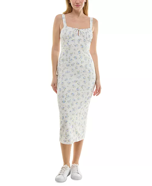 juniors' emma textured midi dress