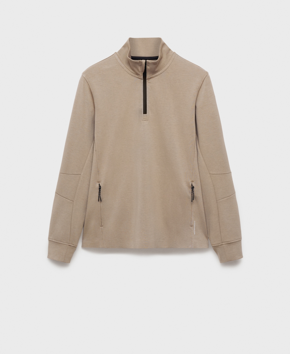 Mango Sudadera Comfort Stretch Quarter Zip Sweatshirt In Neutral