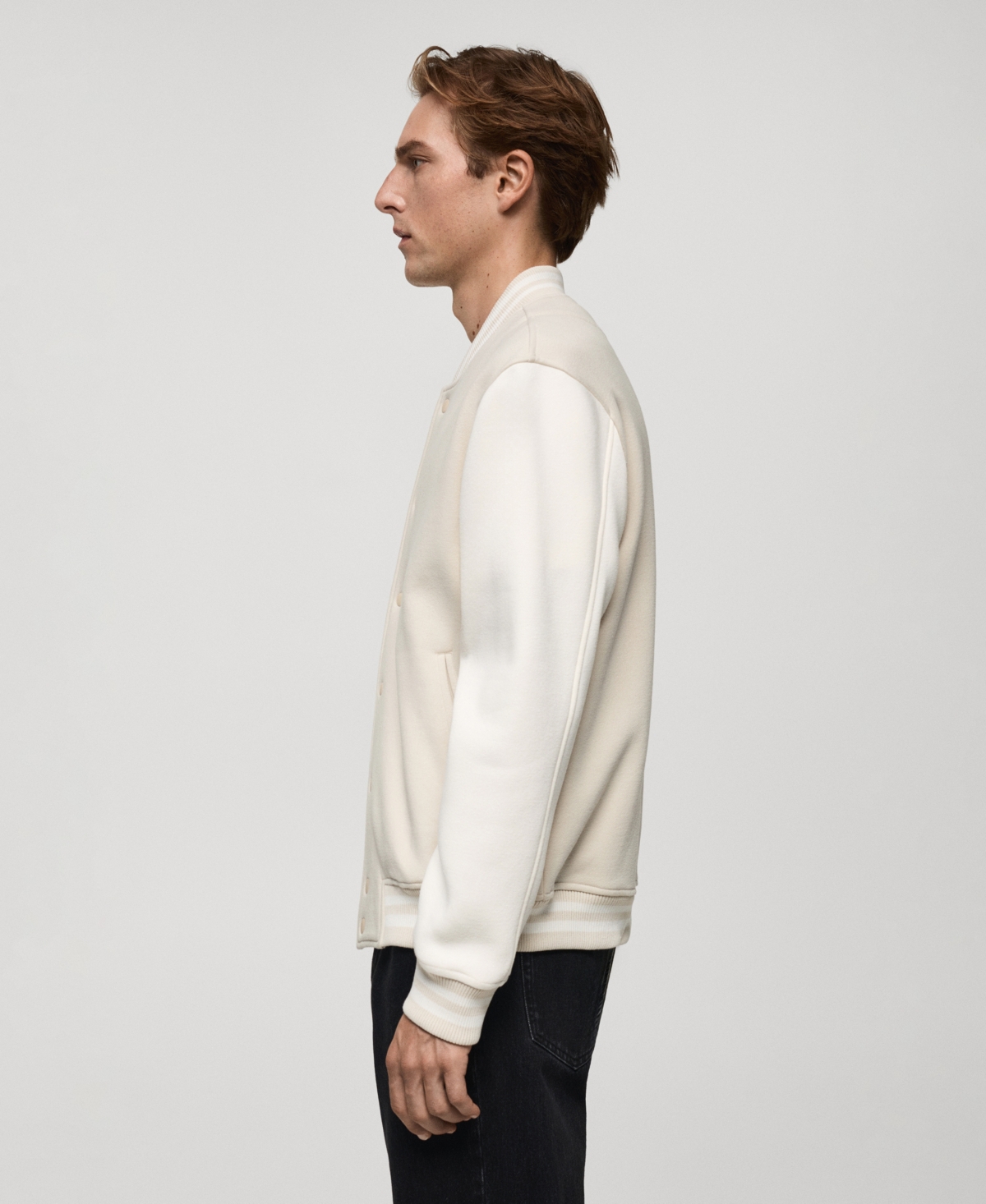 MANGO MEN'S CONTRAST BOMBER JACKET 