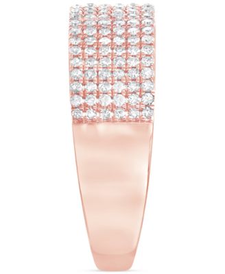 Diamond Pav&eacute; Multirow Band (1/2 ct. t.w.) in 14k Rose Gold