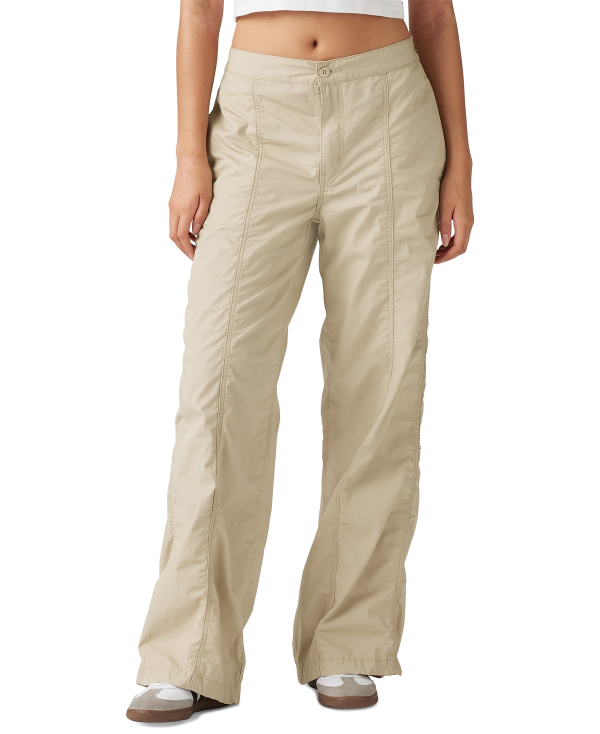 Levi's Women's Cotton Mid-rise Baggy Parachute Pants In White Pepper