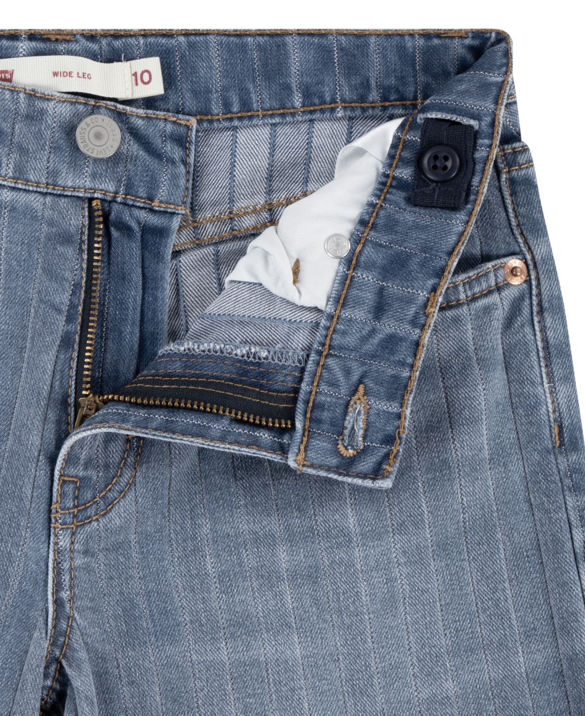 Levi's Big Girls Textured Striped Wide Leg Jeans In Joshua Tree