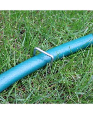 Outdoor Lawn and Garden Galvanized Steel Staple Stakes for Landscape Fabric, Fences, and Sod - 12"