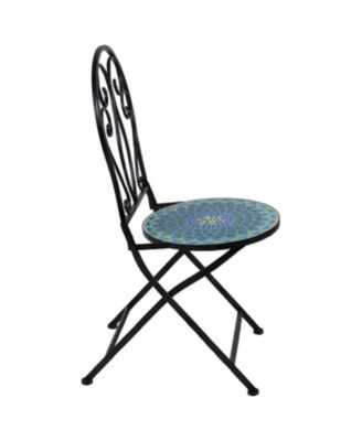 Mosaic Tile Bistro Chair with Iron Frame - Multicolor - 2-Pack