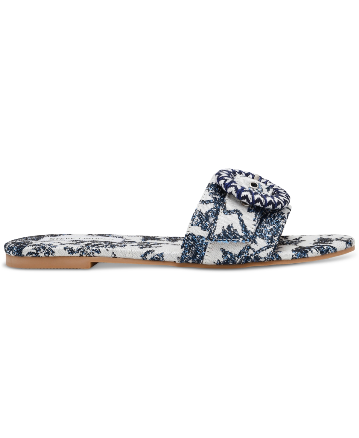 STEVE MADDEN WOMEN'S MERLA RAFFIA BUCKLE SLIDE SANDALS 