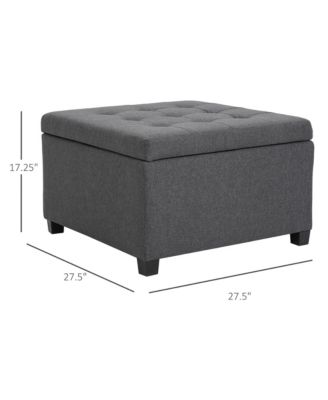 Fabric Tufted Storage Ottoman with Flip Top for Living Room Bedroom
