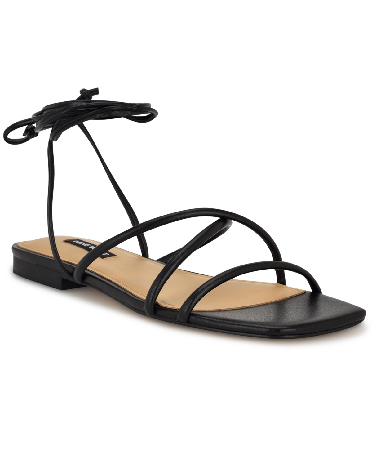 Nine West Mikila Ankle Wrap Sandal In Black